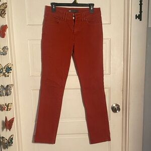 Levi's Red Mid Rise Skinny Jeans